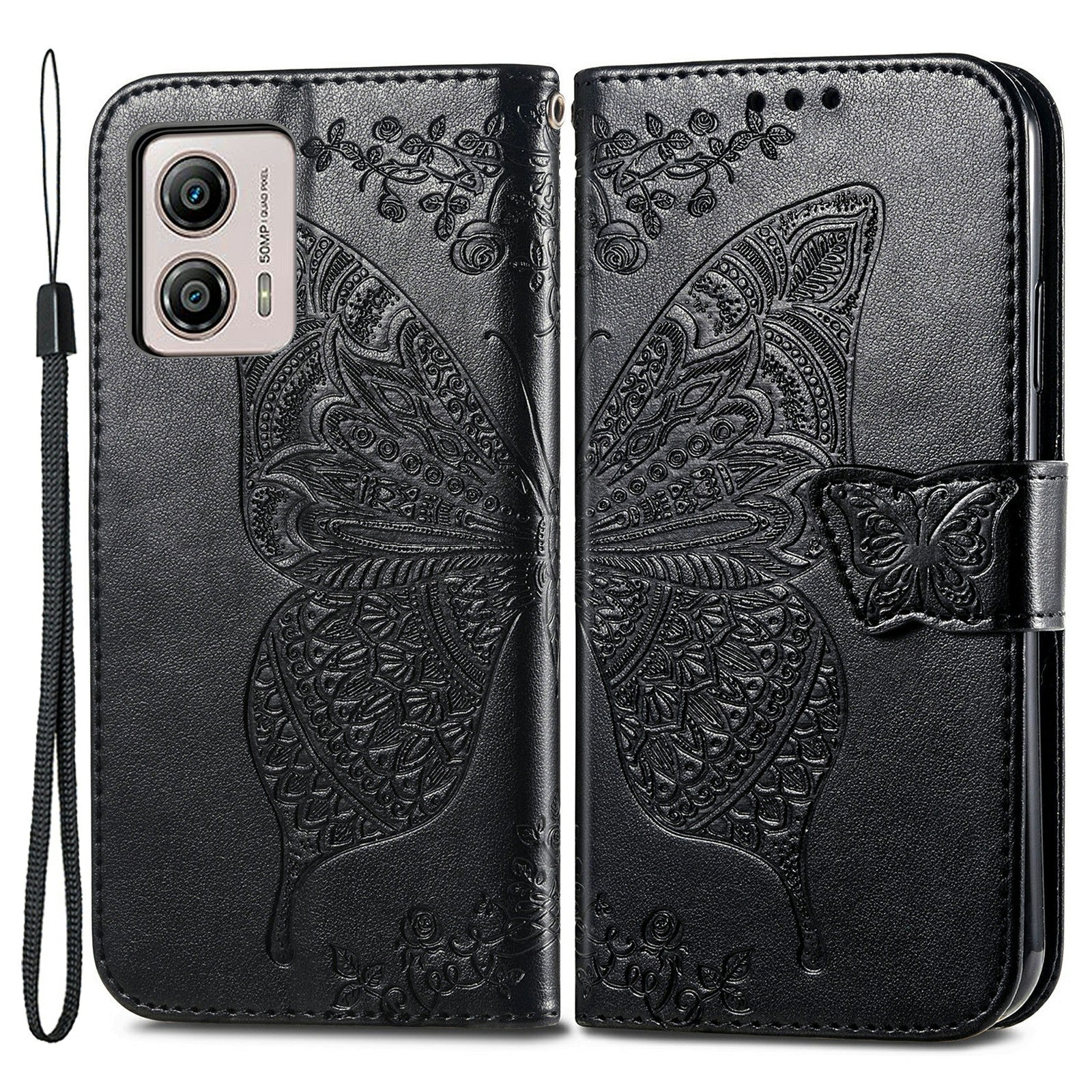 For Motorola Moto G53 5G Butterfly Imprinted PU Leather Stand Phone Case Drop-proof Wallet Cover For Motorola Moto G53 5G Butterfly Imprinted PU Leather Stand Phone Case Drop-proof Wallet Cover